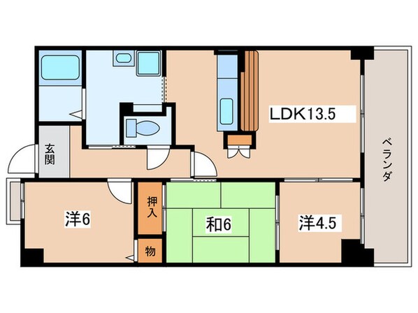 ヴィラ北田辺の物件間取画像